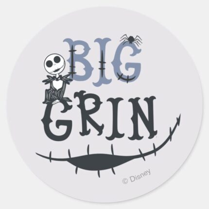 Little Jack Skellington Big Grin Classic Round Sticker