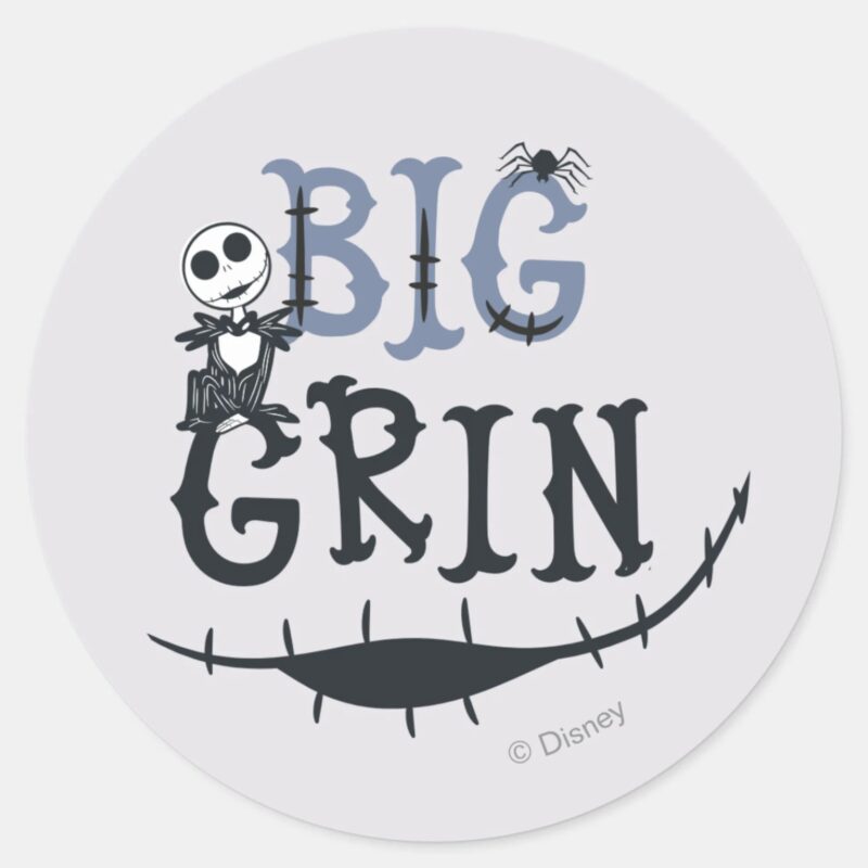 Little Jack Skellington Big Grin Classic Round Sticker Little Jack Skellington Big Grin Classic Round Sticker