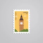 London England Post Stamp Travels Stickers