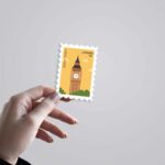 London England Post Stamp Travels Stickers