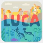 Luca Above And Below With Alberto Luca Square Sticker