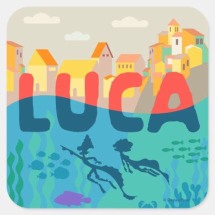Luca Above And Below With Alberto Luca Square Sticker