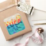 Luca Above And Below With Alberto Luca Square Sticker