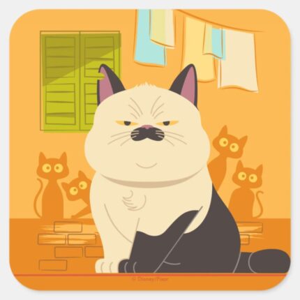 Luca Machiavelli Cat Illustration Square Sticker
