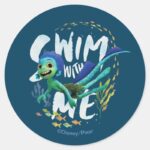 Luca Swim With Me Classic Round Sticker