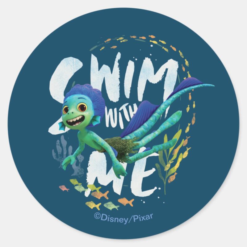 Luca Swim With Me Classic Round Sticker
