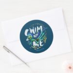 Luca Swim With Me Classic Round Sticker