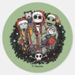 Making Christmas Fright Nutcrackers Classic Round Sticker