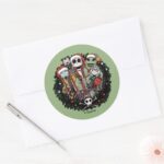 Making Christmas Fright Nutcrackers Classic Round Sticker