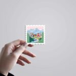 Manali Mountain Village Post Stamp Travels Stickers