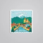 Manali Scenic Town And River Post Stamp Travels Stickers