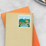 Manali Scenic Town And River Post Stamp Travels Stickers