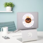 Master Of Fright Flaming Pumpkin Head Sticker