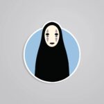 Minimalist No Face Anime Stickers