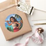 Moana Born To Voyage Classic Round Sticker