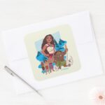 Moana Crew Sail Beyond The Horizon Square Sticker