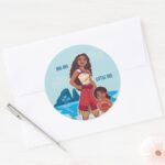 Moana Simea Big Sis Little Sis Classic Round Sticker