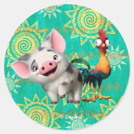Moana First Mate Top Rooster Classic Round Sticker