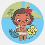 Moana Island Daughter Classic Round Sticker