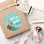 Moana Oceanic Birthday Classic Round Sticker