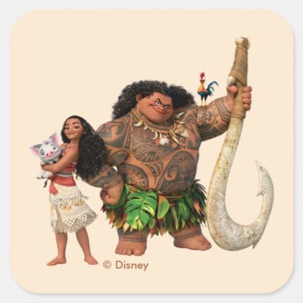 Moana The Ocean Connects Us Square Sticker