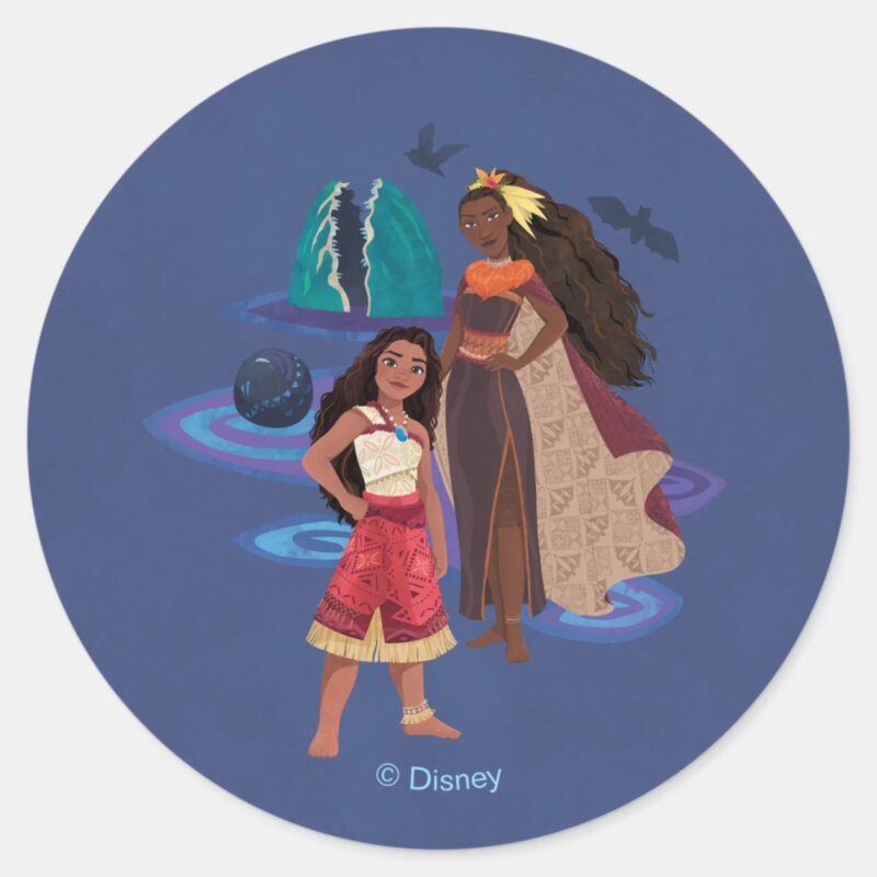Moana And Matangi Classic Round Sticker