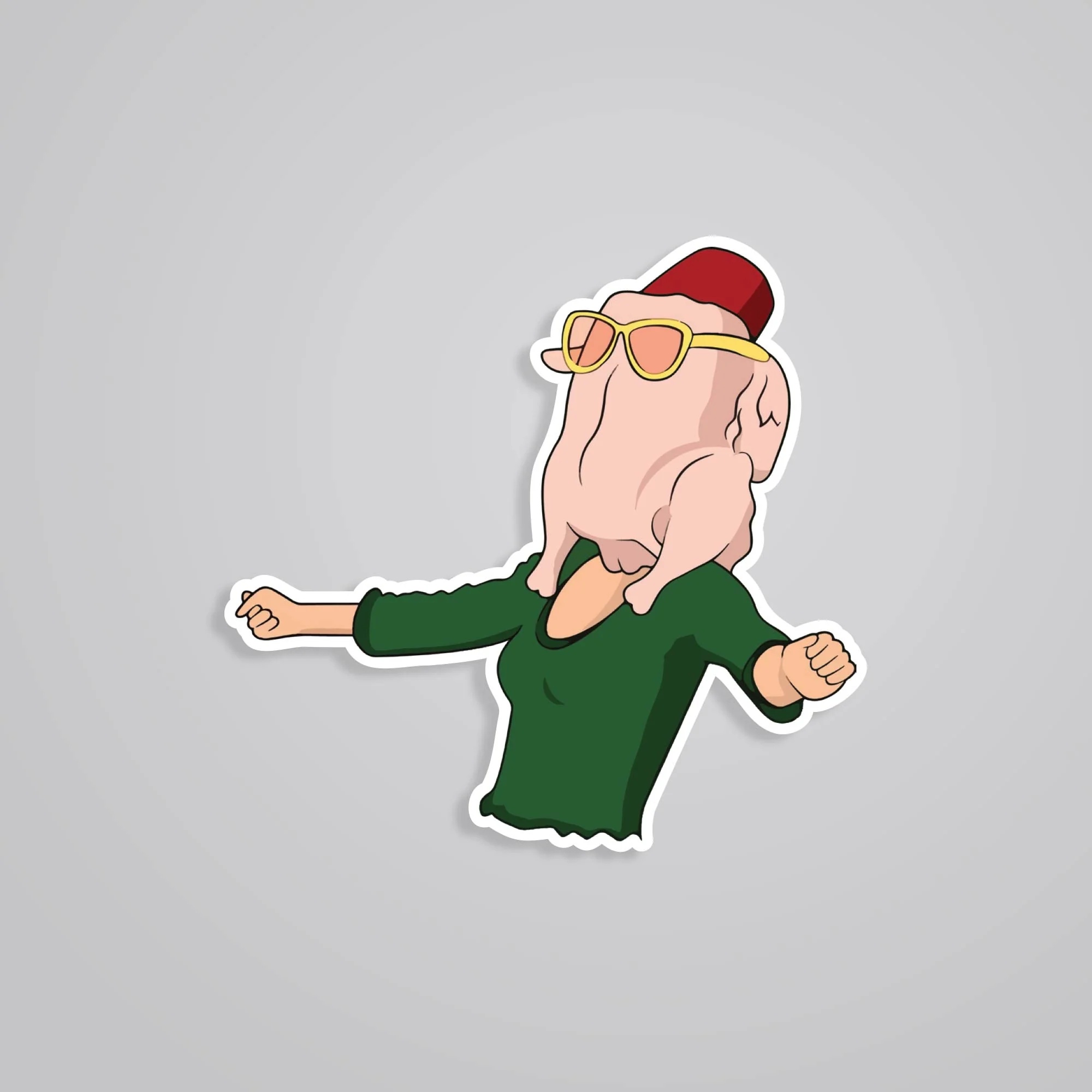 Monica With Turkey Head TV Shows Stickers