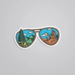 Mountain Desert In Glasses Travels Stickers