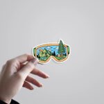 Mountain View In Goggles Travels Stickers