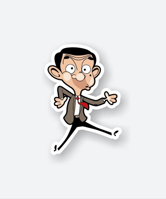 Mr. Bean Crashes Glass Wall Sticker