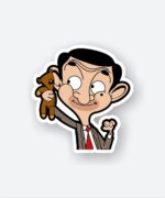 Mr. Bean With Teddy Sticker