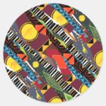 Mufasa Pride Lands Tapestry Pattern Classic Round Sticker