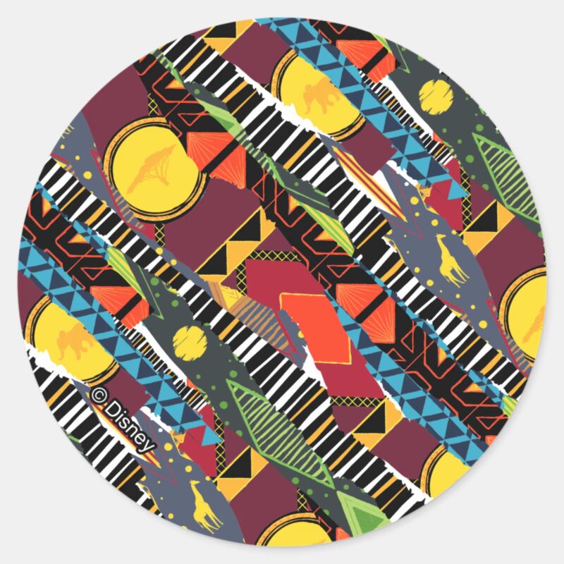 Mufasa Pride Lands Tapestry Pattern Classic Round Sticker