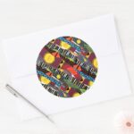 Mufasa Pride Lands Tapestry Pattern Classic Round Sticker