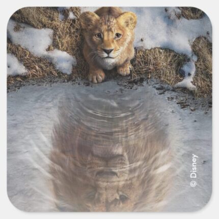 Mufasa Reflection Square Sticker