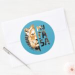 Mufasa Typography Classic Round Sticker