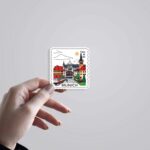 Munich City Architecture Post Stamp Travels Stickers