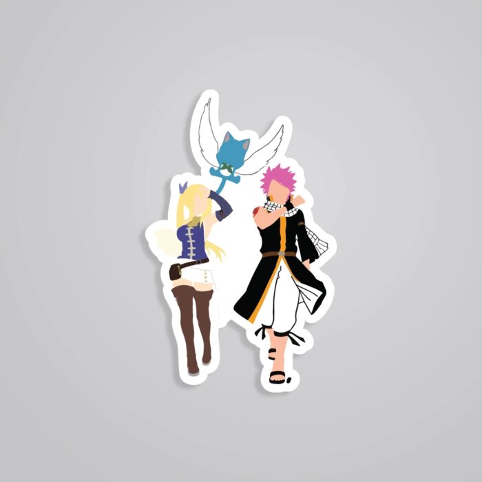 Natsu Lucy Happy Minimalist Anime Stickers