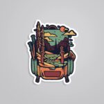 Nature Packed Backpack Travels Stickers