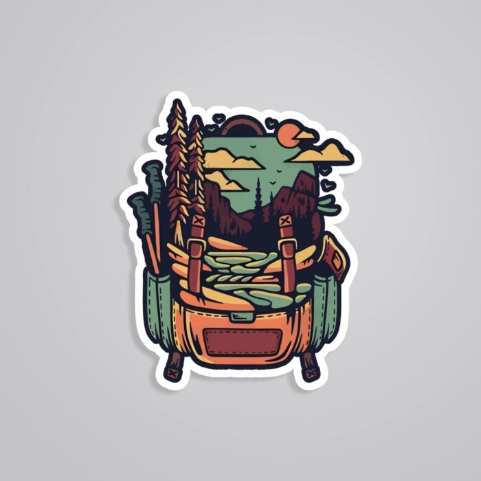 Nature Packed Backpack Travels Stickers