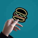 Neon Burger Sticker