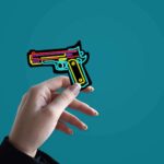 Neon Gun Sticker
