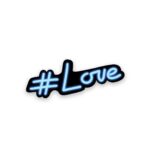 Neon Hashtag Love Sticker