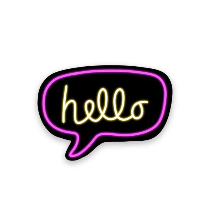 Neon Hello Sticker