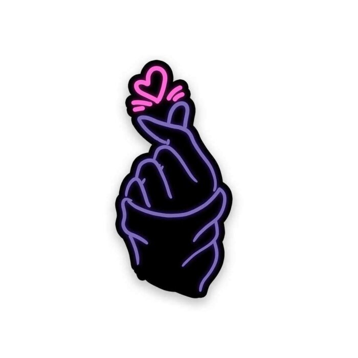 Neon Oppa Saranghae Sticker