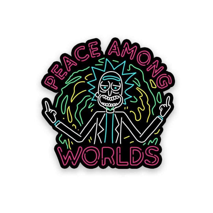 Neon Peace Among The World Sticker