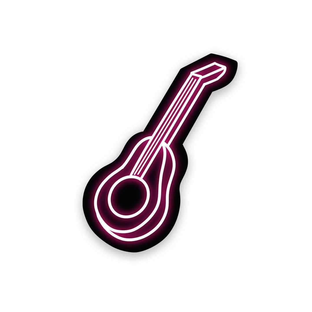 Neon Pink Guitar Sticker