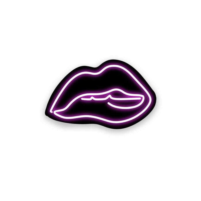 Neon Pink Kiss Sticker