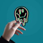 Neon Trippy Smile Sticker
