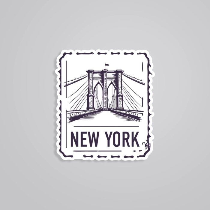 New York Post Stamp Travels Stickers